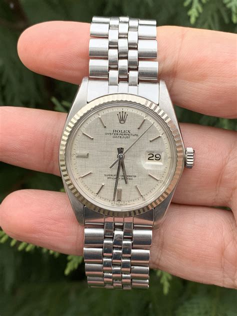 rolex datejust 1601 linen dial